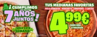Pizza Mediana a recoger 4,99€ y a domicilio 6,99€