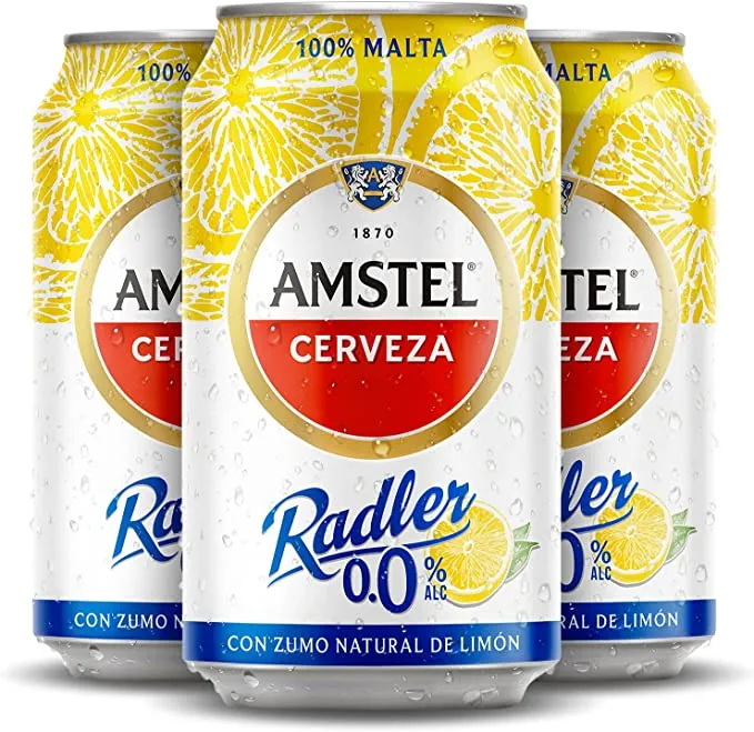 Amstel Radler 0,0 Cerveza Limón Sin Alcohol (Pack 48 x 33cl)